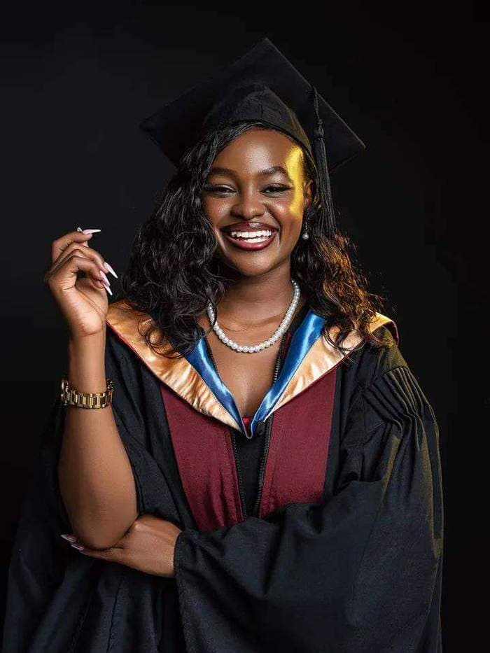 Graduation portrait, candid