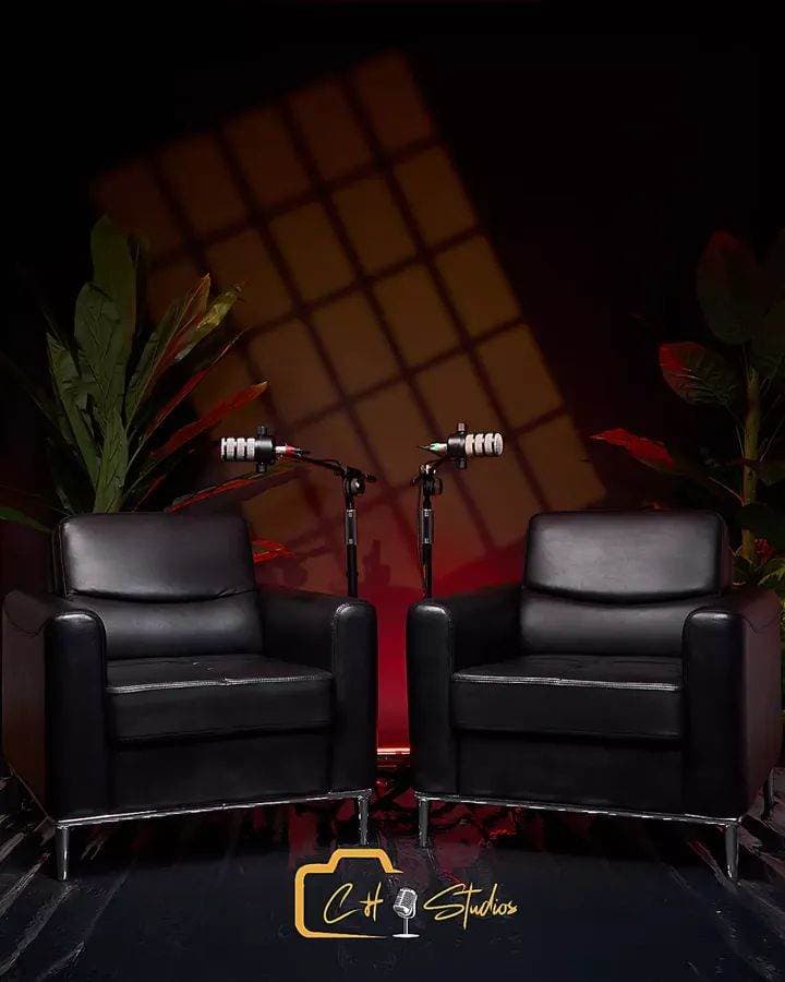 Interview setup with leather chairs