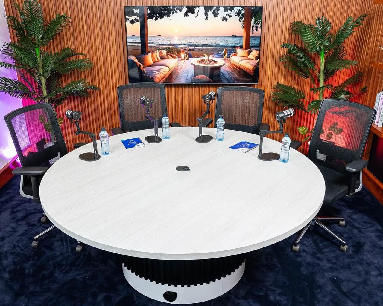 Roundtable podcast room